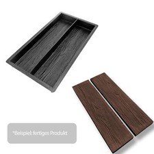 Gießform Betonform Schalungsform 60x30cm Palisaden Kantensteine Holz-Optik 2in1
