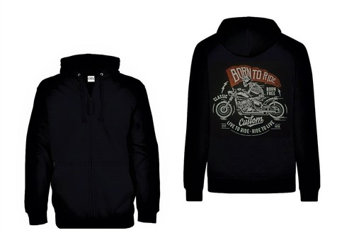 Sweatshirtjacke schwarz biker - sweatshirtjacke,
