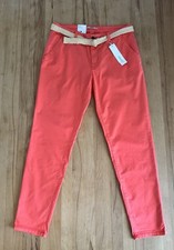 Neu Esprit Baumwoll Stretch Chino Hose Mit Gürtel Gr. 38/30 Apricoet