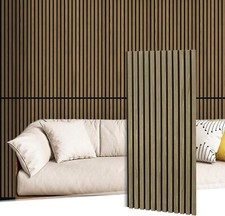 MaxEarn 2× Akustikpaneele 110×48cm Rauch-Eiche, 3D Holz-Lamellen mit Filz zur Sc