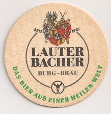 Lauterbacher Burg-Bräu - alter Bierdeckel "Das Bier aus einer heilen Welt"