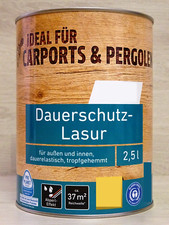 Dauerschutz Holz Dickschicht Lasur außen / innen Terrasse Carport Pergola 2,5 L