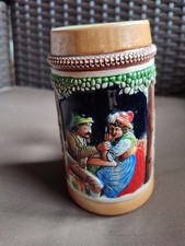 Relief Bierkrug *  Vintage * Bierseidel  * Steinzeug * 0,3 L. *