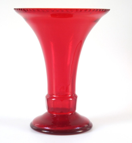 Rote glas vase aus - glas, 70ern
