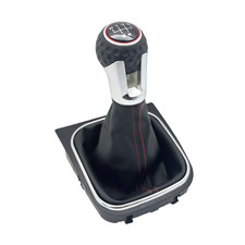 Schaltknauf 5 Gang Schaltsack Hebel Golfball Rot für VW Golf 5 & 6 EOS Jetta