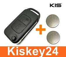 2Tasten Klappschlüssel Gehäuse mit Rohling für Mercedes Benz SLK R170+2xBatterie