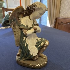 Engel Skulptur  Gips Bemalt Um