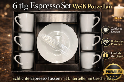 Tlg espresso set weiß - tlg, –