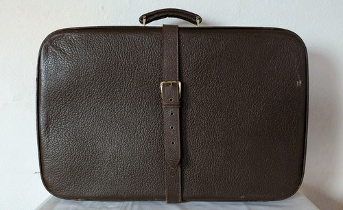 Alter koffer leder - koffer, dunkelbraun