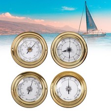 4-teiliges Thermometer Hygrometer Barometer Uhr für Marine Bootfahren