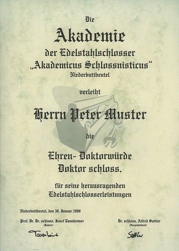 Diplom urkunde ehren doktor - ehren,