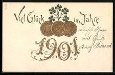 Ansichtskarte Geld-Münzen, Jahreszahl 1901 
