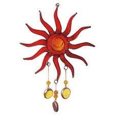 Mobile "Sonne" rot gelb Feng Shui Tipp Energie Suncatcher Fensterdeko