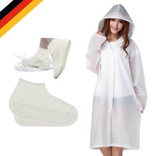 Regenschutz Set | Regenjacke mit Kapuze und Schuhüberzieher (M) | 2 Teilig |