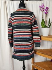 Peckott Strickjacke bunt gestreift Muster norweger Gr M mit Taschen tlw. Wolle