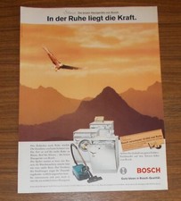 Seltene Werbung BOSCH SILENCE Waschmaschine Geschirrspüler Staubsauger 1993