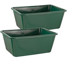 2x Wildwanne 90L Futterwanne Kunststoffwanne lebensmittelecht Pferdetränke grün