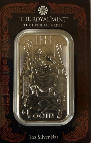 Odin 1oz silberbarren - silberbarren, geprägt