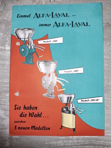 Altes prospekt alfa laval 1955 - prospekt,