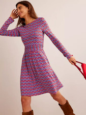 Boden - Abigail Jersey Dress - Kleid Taschen Stretch Muster NEU - UK 12 L EU 40