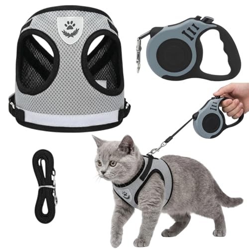 Katzen geschirr set mit leine - mit,