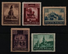 Polen 1945 - Mi-Nr. 393-397 **