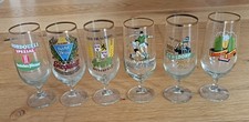 DDR 6  Biergläser Biertulpen mit Gravur und Goldrand
