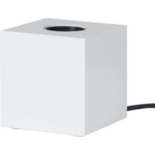 Kub Tisch Leuchte Lampe Holz weiß E27 Sockel Deko Lese Würfel Cube Design