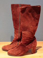 Rauleder Stiefel braunrot Gr. 7 = 39,5 *** Original 60er 70er Vintage