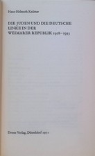 Die Juden und die deutsche Linke in der Weimarer Republik 1918 - 1933. Bonner Sc