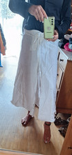Weißer Maxi Rock, Leinen, Gr