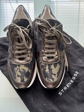 Strenesse Leder Damen Sneaker Gr. 40 Neu Ohne Karton grün Camouflage