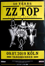 ZZ TOP - 2019 - Plakat - Concert - 50 Years with... - Tourposter - Köln