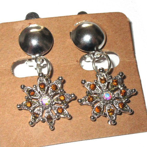 Strass ohrclips silberf - silberf, honigf