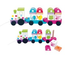 JaBaDaBaDo Spielzug mit Holz-Stapelsteinen | Baby Spielzeug Holz | Stapelzug