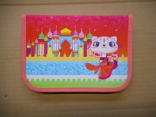 Federmappe rosa rot mit - , katze