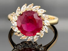 RING GR. 16 (CA. 50) 375/-GG MIT RUBIN BEH. & ZIRKON  FACETTENREICH SCHMUCKJAGD