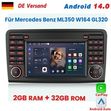 Für Mercedes Benz ML350 W164 GL320 Carplay Android 14 Autoradio GPS Navi BT DAB+