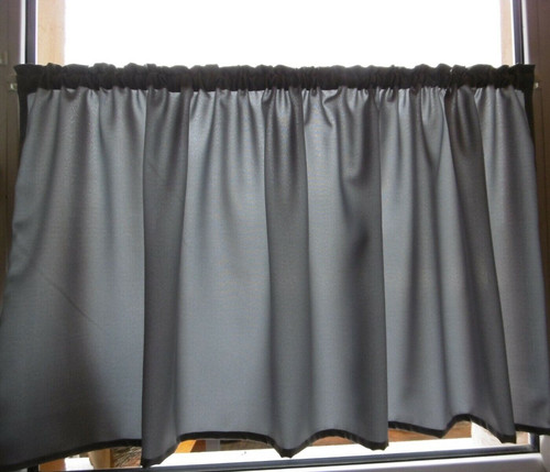 Scheibengardinen grau 145cm - scheibengardinen,