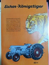 Original Prospekt Eicher Königstiger Traktor Schlepper Oldtimer