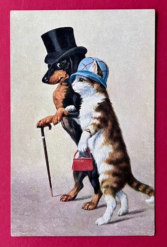 Künstler 1930 dackel - ak,