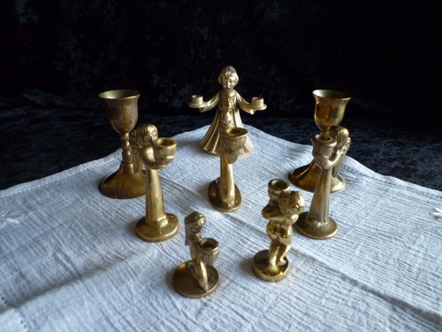 Miniatur messing engel - messing,