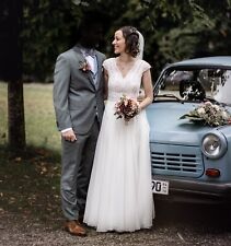 Brautkleid Vintage schlicht mit Spitze