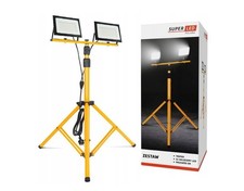 SET Stativ + Halogenstrahler Werkstatt / Bau 2x 50W LED 11000lm + Kabel / 140cm