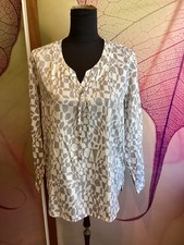 Wunderschönes, leichte Bluse Tunika von Walbusch 40 /42 Weiß/ Taupe neu 