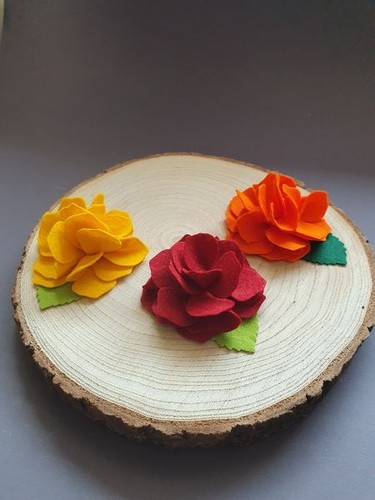 Filz blumen 3er set rosen - blumen, deko