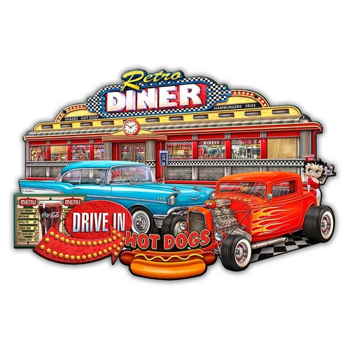 Blechschild retro diner - retro,