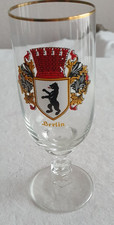 kleines Berliner Kindl Sammlerglas mit Goldrand altes Berlin Souvenir 60er ?