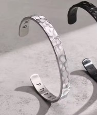 8 mm Armspange Schlag Armreif Edelstahl Silber Herren Unisex HIP HOP Style Mode