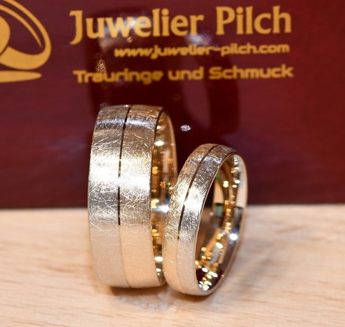 Paar eheringe gold bicolor - 1,